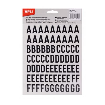 Adhesive capital letters and numbers, 20 mm, 301 pcs