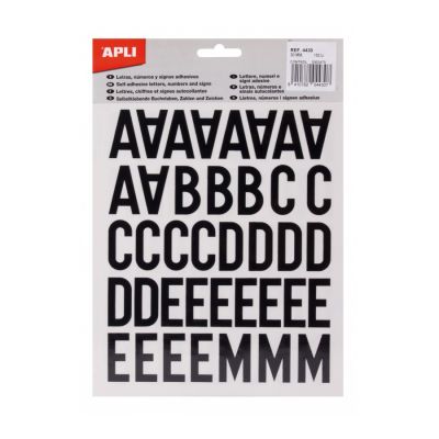 Adhesive capital letters and numbers, 30 mm, 153 pcs