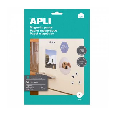 Etikett magnetpaber APLI Magnetic paper 640g, 8lehte Inkjet A4 fotopaber