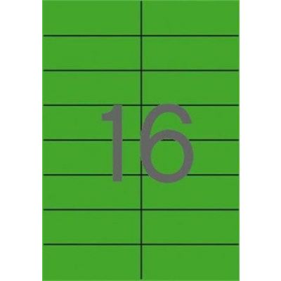 Etikett iseliimuv APLI 105x37mm, roheline, 16 tk A4 lehel, 100l/pk , Ref.12979