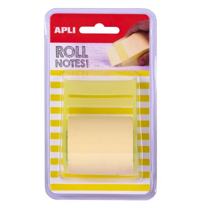 Dispenser roll of adhesive notes 50 mm x 8 m yellow pastel color, Apli