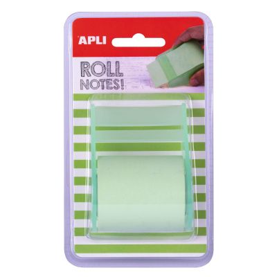 Dispenser roll of adhesive notes 50 mm x 8 m green pastel color, Apli