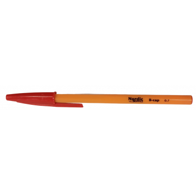 Ballpoint pen orange stick,  0.7mm, red