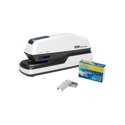 Rapid Contactless Electric Stapler Optima GripE, 20 sheets, dual power, staples Optima 56
