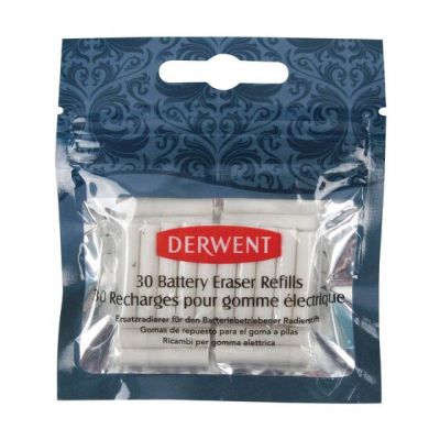 Replacement erasers for barrery operated eraser Derwent, 30 pcs