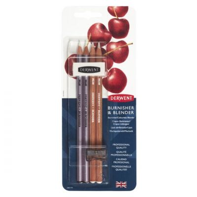 Blender and Burnisher pencils + eraser and sharpener, Derwent