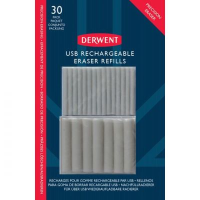Replacement erasers for USBrechargeable eraser Derwent, 15+15 pcs