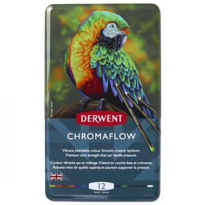 Värvipliiats Derwent Chromaflow 12tk metallkarbis