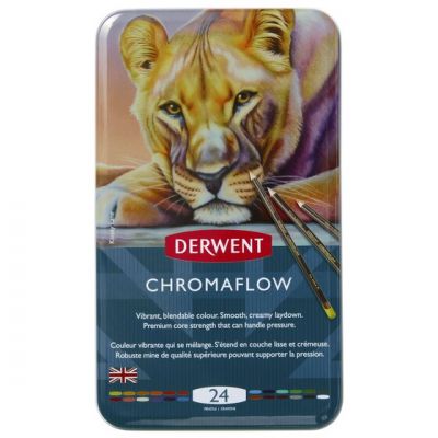 Värvipliiats Derwent Chromaflow 24tk metallkarbis