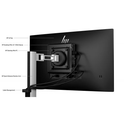 HP 527pq Series 5 Pro QHD Monitor - 27" 2560x1440 QHD 350-nit 100Hz AG, IPS, HDMI/DisplayPort, 4x USB-A, height adjustable/tilt/swivel/pivot, 3 years (replaces E27q G5)