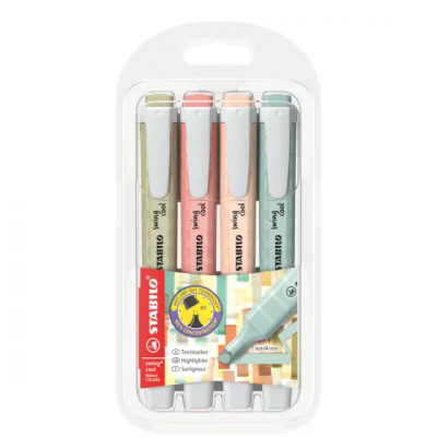 Highlighter 1-4mm, earth colours 4 colors / set Stabilo SWING cool NatureCOLORS