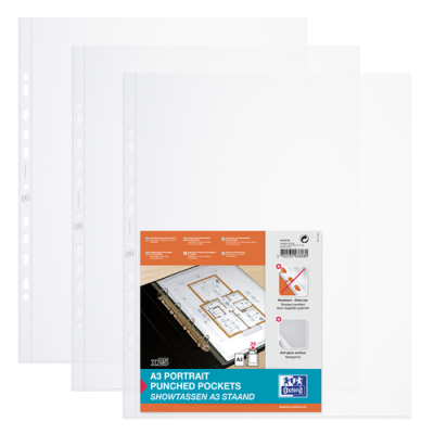 ELBA PUNCHED POCKET BG25 A3 PORT PP 0,12 ANTI-GLARE