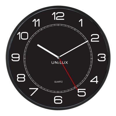 Seinakell UNILUX Mega, must; D-57,5cm/ koos patareiga