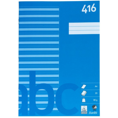 School notebook 416, A4, 16 line groups, 20 sheets Bantex