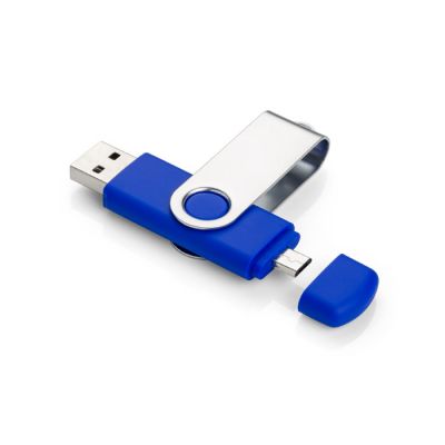 USB flash drive TWISTER 8 GB  USB 2,0 + microUSB blue