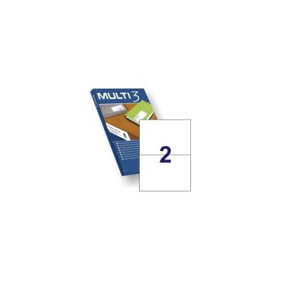Etikett iseliimuv MULTI3 210x148mm, 2 tk A4 lehel, 100l/pk