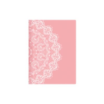 Raamatkalender MINISTER Trend Päev White Lace, spiraalköide, surutrükkpilt kunstnahast kaanel 2025a