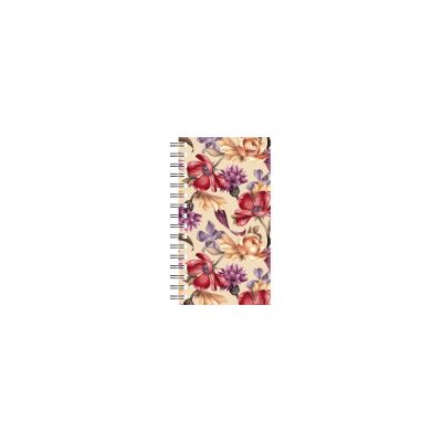Mini Notebook Spiral Design Flowers, spiral binding, printed design covers