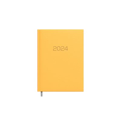 Raamatkalender KANTSLER Päev kollane, kunstnahast kaantega, päeva sisu