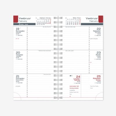 Calendar Content Midi Notebook Spirex Week H