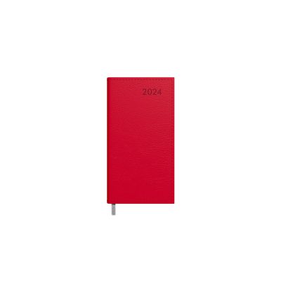Mid-notebook Lux Week H red, hardcover, imitation leather covers