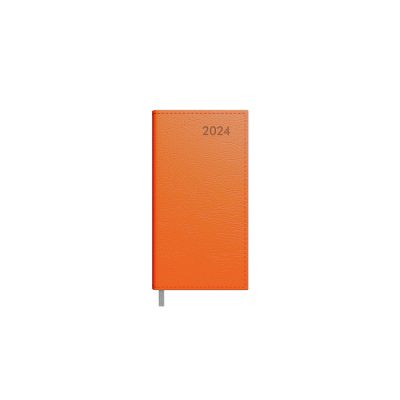 Mid-notebook Lux Week H orange, hardcover, imitation leather covers