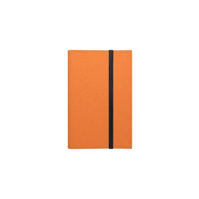 Midi notebook FLEX Day orange, spiral binding, rubber strap, faux leather cover