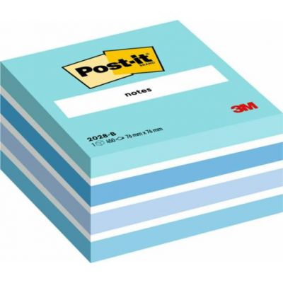 Märkmepaber iseliimuv POST-IT, 76x76mm, märkmekuup 450 lehte, sinised toonid