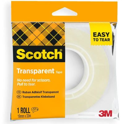 Scotch® 508 Transparent Tape, Easy Tear, 19 mm x 33 m