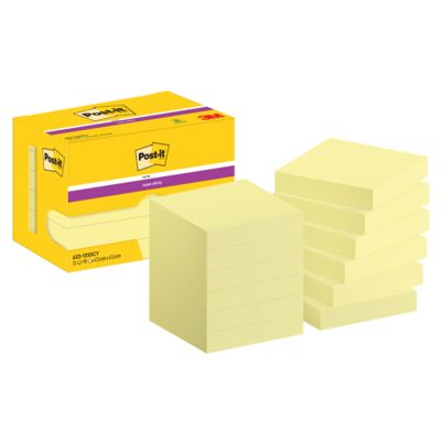 Notepad self-adhesive Post-iT Super Sticky note paper yellow 622-12SSCY 47.6x47.6mm 12 pads