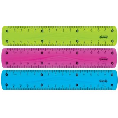 Ruler plastic 15cm Centrum Soft ABS, flexible, assorted