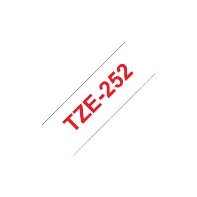 Kleepkirjalint Brother TZE-252 valge, punane tekst, laius 24mm