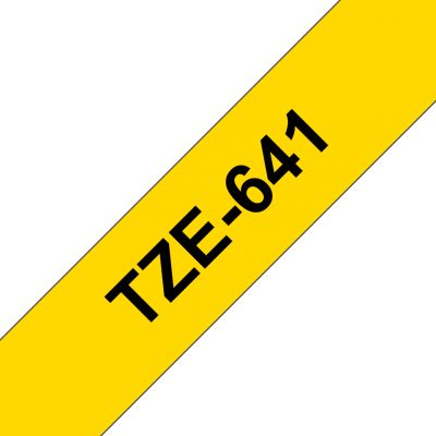 Adhesive tape Brother TZE-641 yellow, black text, width 18mm
