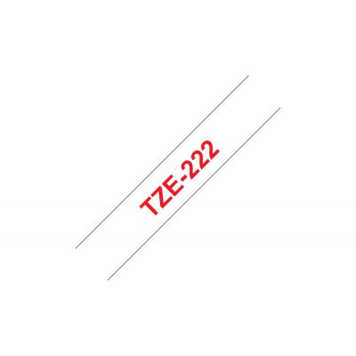 Adhesive tape Brother TZE-222 white, red text, width 9mm
