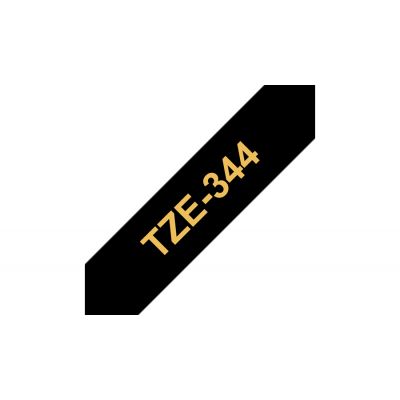 Adhesive tape Brother TZE-344 black, gold text, width 18mm