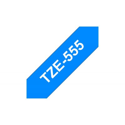 Kleepkirjalint Brother TZE-555 sinine, valge tekst, laius 24mm