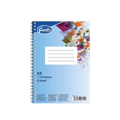 Notebook A5 70sh. squared, spiral bound, Forofis