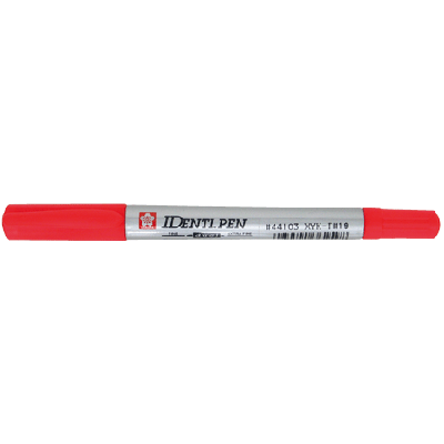 Marker IDENTI-PEN punane,kaheotsaga 0,4/1,0mm,Sakura