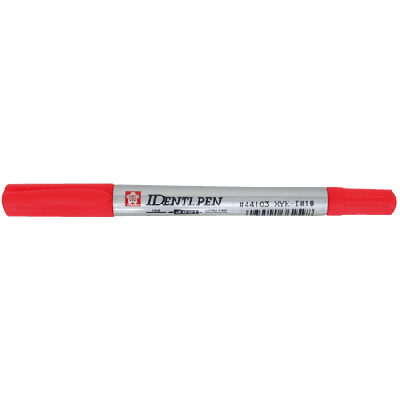 Marker IDENTI-PEN red, double-ended 0.4/1.0mm, Sakura