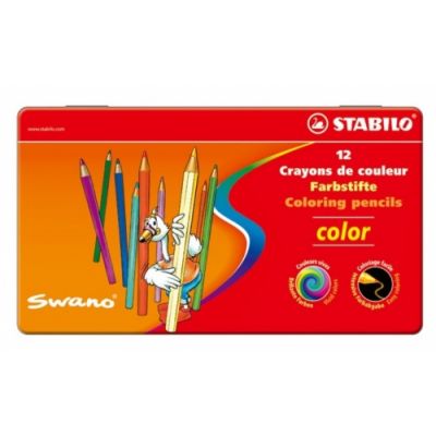 Coloring pencil Stabilo Swano, metal box of 12