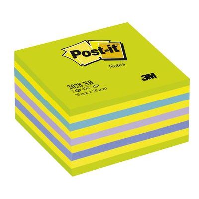 Post-it Notes Cube, Blue and Green, 76 mm x 76 mm, 450 Sheets
