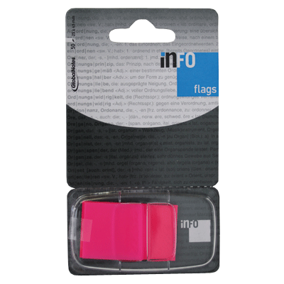 Bookmark INFO pink 25x43mm, 1x50,