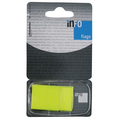 Bookmark INFO yellow 25x43mm, 1x50