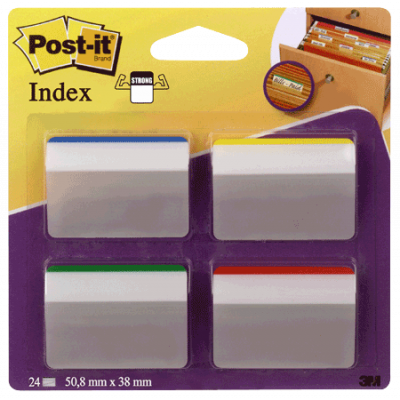 POST-IT bookmark 686A strong 6pcsx4color 50.8x38mm angle, hanging cover