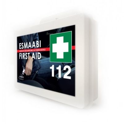First aid kit for car and minibus in a plastic box