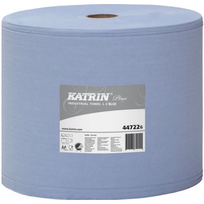 Roll towel Katrin Plus L2 2-layer, blue, 344m / roll