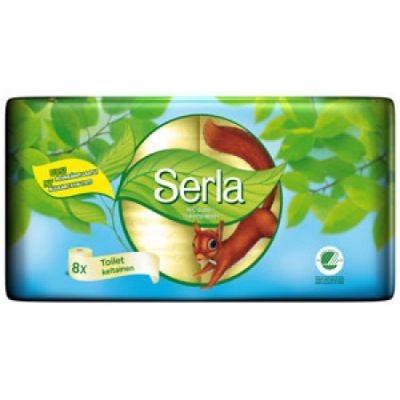 Toilet paper Serla Orava 3-ply, yellow, 8 rolls / pack