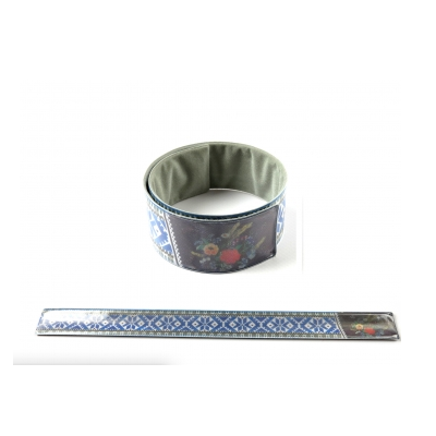 Wrist reflector Slap Wrap with national pattern blue