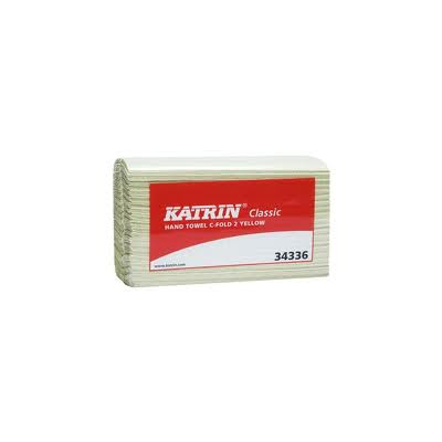 Napkin Katrin Classic C-leaflet 2, yellow, 100 sheets / pack (sheet 24x33cm)