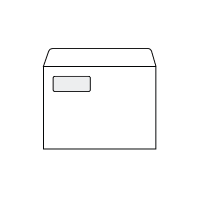 Envelope self-adhesive, grey inner print E5 with a window 30x90mm 1000pcs./box